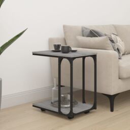 Berkfield Home Side Table with Wheels Grey Sonoma 50x35x55.5cm Engineered Wood - Size: 50x35x55.5 cm - thumbnail 1