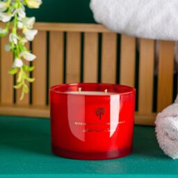 Nicola Spring 350g Wild Fig & Cassis Soy Candles - Pack of 3 - Double Wick Autumn in Red - thumbnail 6