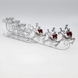Marco Paul Christmas Reindeer Candle Holder- 3 Pillar Candles in Silver - thumbnail 3