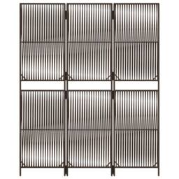 Berkfield Home Room Divider 3 Panels Brown Poly Rattan - thumbnail 5