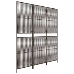Berkfield Home Room Divider 3 Panels Brown Poly Rattan - thumbnail 4