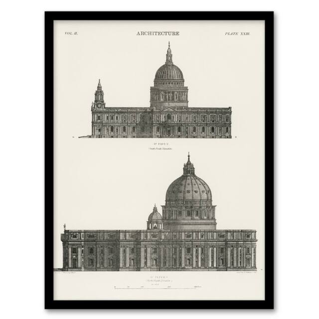 Artery8 St Paul St Peters Encyclopaedia Britannica Framed Wall Art Print in White - Size: A4 - image 1