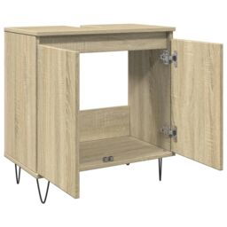 Berkfield Home Bathroom Cabinet Sonoma Oak 58x33x60 cm Engineered Wood in Brown - Size: 58 x 33 x 60 cm - thumbnail 4