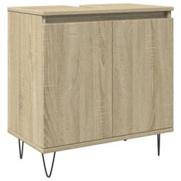 Berkfield Home Bathroom Cabinet Sonoma Oak 58x33x60 cm Engineered Wood in Brown - Size: 58 x 33 x 60 cm - thumbnail 2