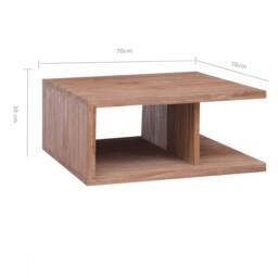 Berkfield Home Decorative Coffee Table 70x70x30 cm Solid Teak Wood in Brown - Size: 70 x 70 x 30 cm - thumbnail 7
