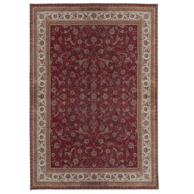 Kukoon Red Oriental Washable & Non Slip Distressed Living Room Area Rug - Size: 80 cm x 300 cm - image 1