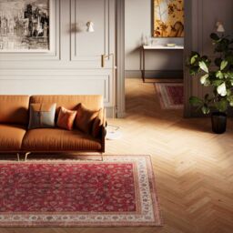 Kukoon Red Oriental Washable & Non Slip Distressed Living Room Area Rug - Size: 80 cm x 300 cm - thumbnail 2