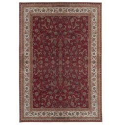 Kukoon Red Oriental Washable & Non Slip Distressed Living Room Area Rug - Size: 80 cm x 300 cm - thumbnail 1