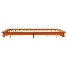 Berkfield Home Modern Bed Frame without Mattress Wax Brown 135x190 cm Double Sol - thumbnail 5