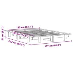 Berkfield Home Modern Bed Frame without Mattress Wax Brown 135x190 cm Double Sol - thumbnail 9