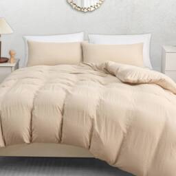 Grace Prewashed Microfibre Duvet Cover Set Soft Lightweight Zipper Closure in Beige - Size: Super King - thumbnail 4