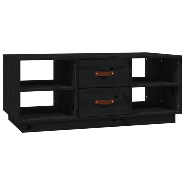 Berkfield Home Coffee Table Black 100x50x41 cm Solid Wood Pine - Size: 100 x 50 x 41 cm - image 1