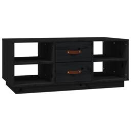 Berkfield Home Coffee Table Black 100x50x41 cm Solid Wood Pine - Size: 100 x 50 x 41 cm