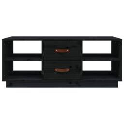 Berkfield Home Coffee Table Black 100x50x41 cm Solid Wood Pine - Size: 100 x 50 x 41 cm - thumbnail 5