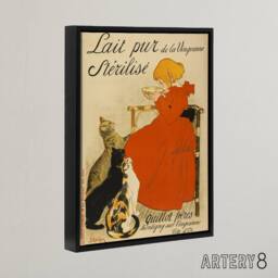 "Artery8 Steinlen Quillot Brothers French Milk Advert Framed Canvas Wall Art Print - Size: W12"" x H16""" - thumbnail 2