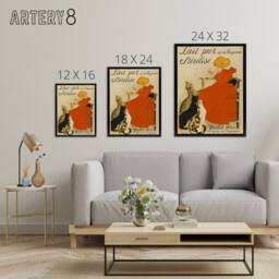 "Artery8 Steinlen Quillot Brothers French Milk Advert Framed Canvas Wall Art Print - Size: W12"" x H16""" - thumbnail 4
