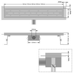 tectake Channel Drain in Grey - Size: 100 cm - thumbnail 6