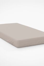 Belledorm Easy Care 200 Thread Count Cotton Polyester Percale 28cm Fitted Sheet in Beige - Size: King