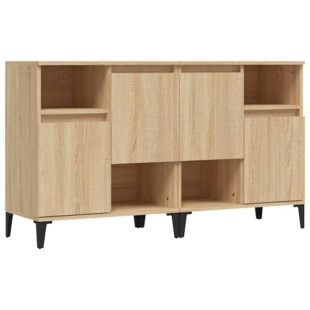 Berkfield Home Sideboards 2 pcs Sonoma Oak 60x35x70 cm Engineered Wood in Light Tan - Size: 60 x 35 x 70 cm - image 1
