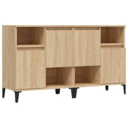 Berkfield Home Sideboards 2 pcs Sonoma Oak 60x35x70 cm Engineered Wood in Light Tan - Size: 60 x 35 x 70 cm - thumbnail 1