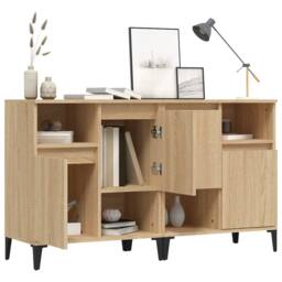 Berkfield Home Sideboards 2 pcs Sonoma Oak 60x35x70 cm Engineered Wood in Light Tan - Size: 60 x 35 x 70 cm - thumbnail 4