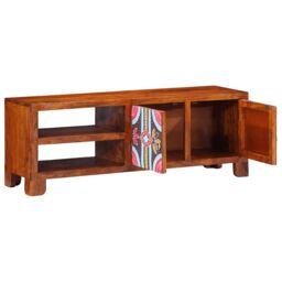 Berkfield Home TV Cabinet Multicolour 110x30x40 Solid Wood Acacia - thumbnail 4