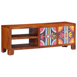 Berkfield Home TV Cabinet Multicolour 110x30x40 Solid Wood Acacia - thumbnail 1