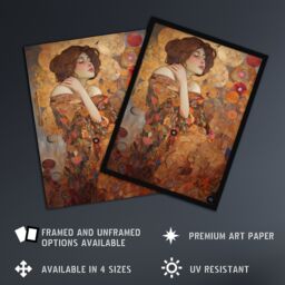 "Artery8 The Dreamers Gustav Klimt Inspired Portrait Of A Woman Large Wall Art Poster Print Thick Paper 18X24 Inch - Size: W18"" x H24""" - thumbnail 2