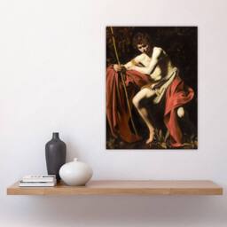 "Artery8 Saint John the Baptist in Wilderness Caravaggio Wall Art Poster Print - Size: W12"" x H16""" - thumbnail 4