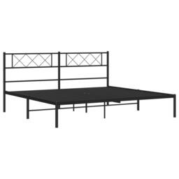 Berkfield Home Metal Bed Frame with Headboard Black Super King Size - thumbnail 5