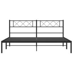 Berkfield Home Metal Bed Frame with Headboard Black Super King Size - thumbnail 4