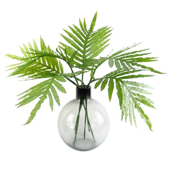 Leaf 80cm Ball Vase Artificial Tropical Palm Leaves Premium in Green - image 1