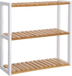 SONGMICS Adjustable 3 Tier Bamboo Shelf for Wall Bathroom or Kitchen in Natural - thumbnail 8
