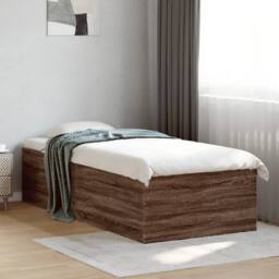 Berkfield Home Bed Frame without Mattress Brown Oak 100x200 cm - thumbnail 2