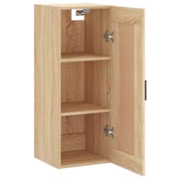 Berkfield Home Wall Mounted Cabinet Sonoma Oak 34.5x34x90 cm Engineered Wood in Light Brown - thumbnail 7