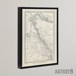 "Artery8 Great Barrier Reef Area Chart Map Kent Framed Canvas Wall Art Print in White - Size: W12"" x H16""" - thumbnail 2