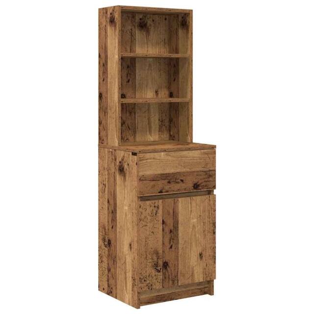 Berkfield Home Bedside Cabinet Old Wood 39x35x125 cm Engineered Wood - Size: 39 x 35 x 125 cm