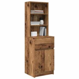 Berkfield Home Bedside Cabinet Old Wood 39x35x125 cm Engineered Wood - Size: 39 x 35 x 125 cm - thumbnail 4