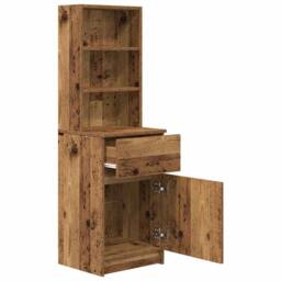 Berkfield Home Bedside Cabinet Old Wood 39x35x125 cm Engineered Wood - Size: 39 x 35 x 125 cm - thumbnail 5