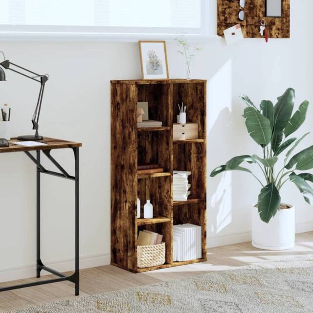 Berkfield Home Decorative Bookcase Smoked Oak 50x25x105 cm Engineered Wood in Brown - Size: 50 x 25 x 105 cm - image 1