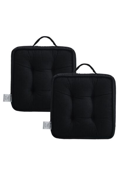 Ezysleep Outdoor / Indoor Set of 2 Seat Cushions in Black - Size: 40 cm x 40 cm - image 1