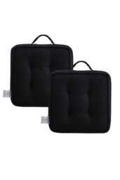 Ezysleep Outdoor / Indoor Set of 2 Seat Cushions in Black - Size: 40 cm x 40 cm - thumbnail 1
