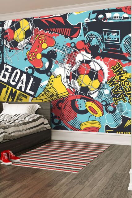 Origin Murals Games Splash Wall Mural in Red - Size: W350 cm x H280 cm - image 1
