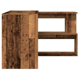 Berkfield Home Corner Desk Old Wood 200.5x50x76 cm Engineered Wood in Brown - thumbnail 5