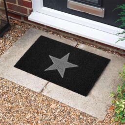 Nicoman Star Doormat PVC Spaghetti Mat - 60x40cm in Black - Size: 40 cm x 60 cm - thumbnail 1