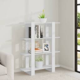 Berkfield Home Book Cabinet/Room Divider White 100x30x123.5 cm - thumbnail 6