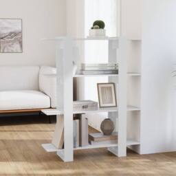 Berkfield Home Book Cabinet/Room Divider White 100x30x123.5 cm - thumbnail 2