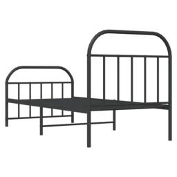 Berkfield Home Metal Bed Frame with Headboard & Footboard Black 90x190 cm Single - thumbnail 8
