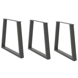 Berkfield Home Modern Dining Table Legs V-Shape 3 pcs Anthracite 70x(72-73.3) cm in Black - thumbnail 2