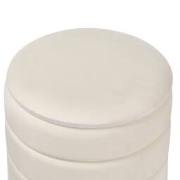 Wyld and Coco Set of 2 Storage Pouffes Beige Velvet with Gold Base - thumbnail 5